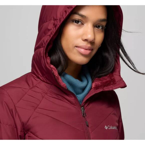 NEW! Columbia S Heavenly Long Hooded Puffer Jacket $160 Waterproof Winter Coat - Picture 8 of 14